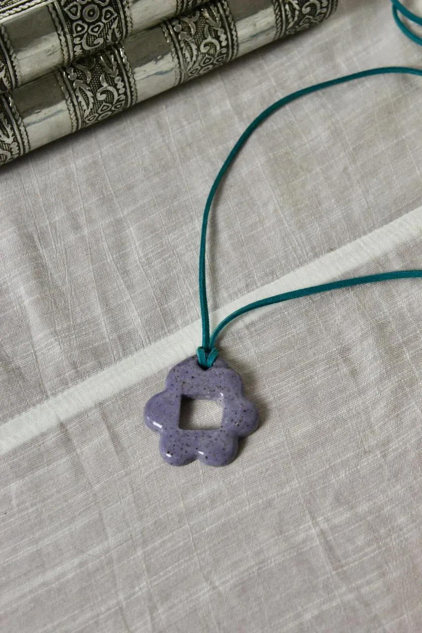 Pingente Flor/Quadrado M - Roxo (c/ avaria) 2