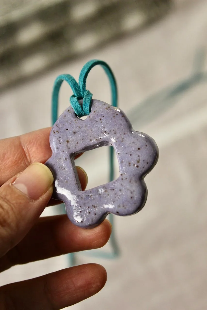 Pingente Flor/Quadrado M - Roxo (c/ avaria) 5