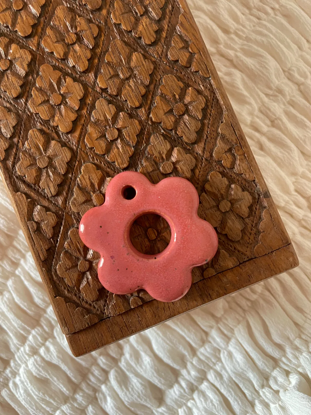 Pingente Flor G - Rosa