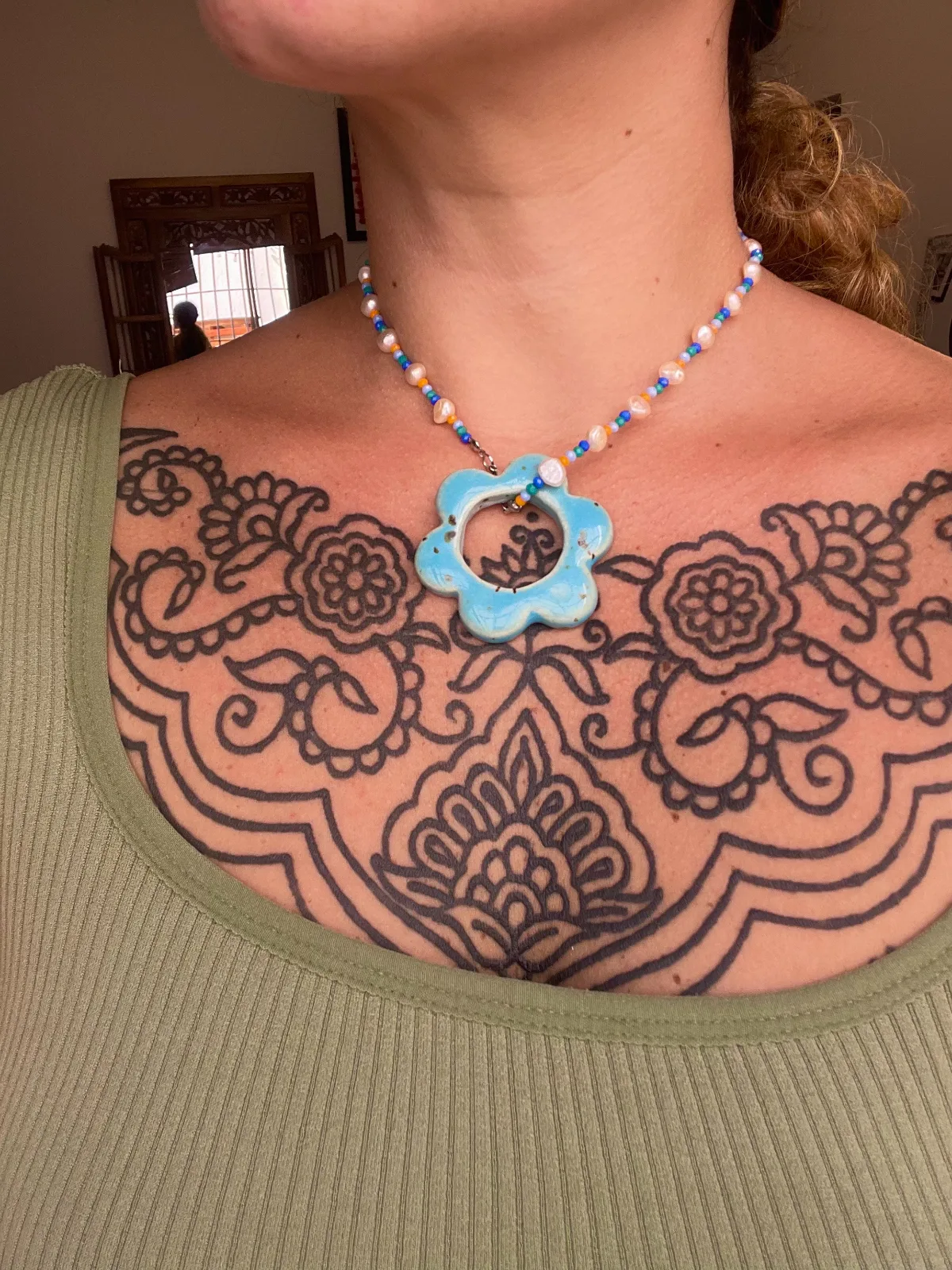 Pingente Flor G - Azul 3